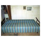 Living Room:  Fantastic Mid-Century Sleeper Couch Turquoise Blue/Tan/Light Blue Great Condition