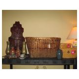 Living Room: Japanese pieces, Indian basket, Baskets, Lamp