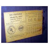 living Room:  Silvertone radio #6497