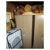 Back Bed Room Closet: Baskets, Steel Closet, Bed