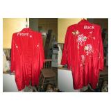 Back Bed Room:  Red Silk Lounge Coat