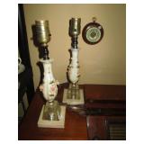 Living Room:  Lamps w/Roses 