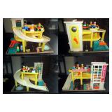 Upstairs 1st Left Bedroom Left: Vintage Fisher Price Little People Action Garage #930