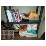Upstairs Main Bedroom Right: Books, Quilting  Material 
