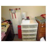 Upstairs Main Bedroom Right: Flynn Multi-Frame Quilting System, Plastic Storage