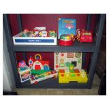 Upstairs 1st Left Bedroom Left: Fisher Price Activ Center, Xylophone, Mattel Jack/Box, Poppins