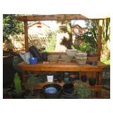 Back Deck: Hanging Wood Baskets, Pots