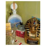 Kitchen: Collectible Bottles-Boeing, Curling Rock Bottle, King Tut