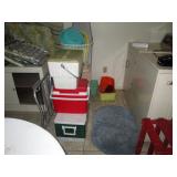 Laundry Room: Coolers, Ironing Board, Washer & Dryer