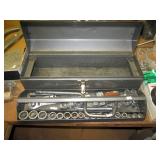 Tool Room: Craftsman Tool Box w/1/2 Drive Sockets and Ratchet, etc. 