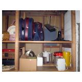Large Storage Room: Suit Cases, Plastic Pitchers
