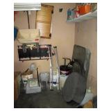 Garage: Car Creepers, Tin Car Pan, Car Rack,  And Buckets of Golf Balls