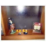 Living Room: More Scottish Things, Girl (Arm reglued), Enameled Plaques, Candle  