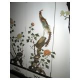 Chinese Room Divider Screen from Hong Kong Teak wood w/Stone Inlaid