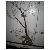 Chinese Room Divider Screen from Hong Kong Teak wood w/Stone Inlaid