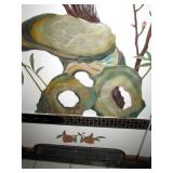 Chinese Room Divider Screen from Hong Kong Teak wood w/Stone Inlaid