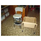 Art Room Mid-Century Chair/Stool----Rolling File Caddy