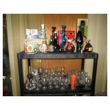 Honey Dew & 7UP glass bottles-Boeing Airplane Bottle-Guitar Bottle-Glasses