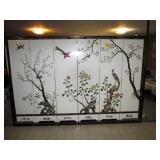 Chinese Room Divider Screen from Hong Kong Teak wood w/Stone Inlaid