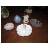 Porcelain eggs including Ireland Dresden