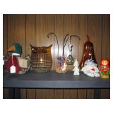 Radko Holloween Ornament, Glass Owl, Gourd (lights)