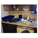 Kitchen: Blue Glasses & Plates