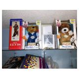Elvis Teddy Bears, Bottle of Whiskey, etc.