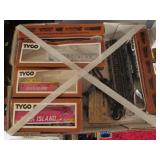 Down 1st Bedroom Right: Tyco HO Train Engine w/8 Cars-Transformer-Track