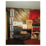 Downstairs Center Room: 4 CD Towers, Table, 