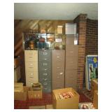 Downstairs Center Room: 4 File Cabinets, Glass Shelves