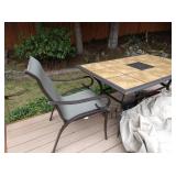 Back Yard:  Great Tile Patio Table w/6 Chairs, 2 are Swivel  Chairs