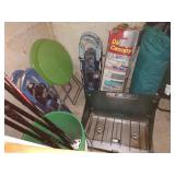 Garage: SnowShoes Tubbs Adventure 25, Pop Up Tent, 2 Round tables Garage: SnowShoes Tubbs Adventure 25, Pop Up Tent, 2 Round tables