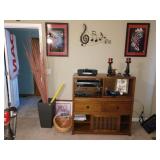 TV Room: Large Vase w/Reeds, Bose Stereo, KLH Dvd Player (DVD-8350),  Kendell 44"  2 Drawer + Open C