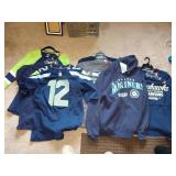 1st Bedroom Right: Seahawks, shirts, Jackets,  Mariners Sweatshirt w/Hood