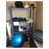 2nd Bedroom Right: Exercise Equipment & Clothes, Biking outfits, Blue Ball