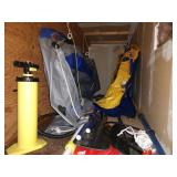 Garage (Top of Stairs) Rubber Rafts, Oars,  Air Pumps