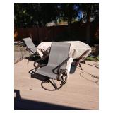 Back Yard:  Great Tile Patio Table w/6 Chairs, 2 are Swivel  Chairs