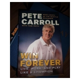 TV Room:  Pete Carroll Book Autographed "Win Forever" First Edition"