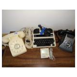 Office Room Right: Pic Frames, Stand, 2 Phones, Machine Hard of Hearing Phone Cradle w/Screen