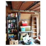 Garage Right:  Chems, Spray Paint, Coolers, large Outdoor Light