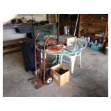 Garage Right: Punch Bowl, Suitcase, Chairs