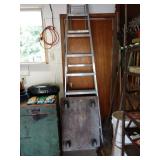 Garage Right:  Flat Roller, Aluminum Ladder (12