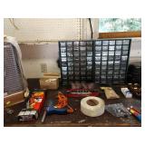 Garage Right: Glue Gun, 2 Parts Holders, Craftsman Small Tools Kit, 