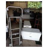 Garage Right: Great Hand Cart, Thermos 104 Cooler