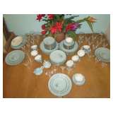 Franciscan Silver Pine China Set with Matching Stemware