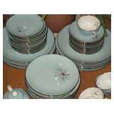 Franciscan Silver Pine China Set with Matching Stemware