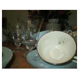 Franciscan Silver Pine China Set with Matching Stemware