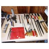 Garage: Screw Drivers, Wire Strippers, Ball Peen Hammers (Small),  Some Wright Tools