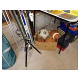 Basement: Game Balls--SoccerBall-Basketball-Football, Tripod