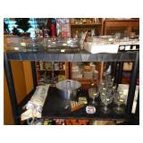 Basement: Pyrex Cake Plates, Glasses, Other Things